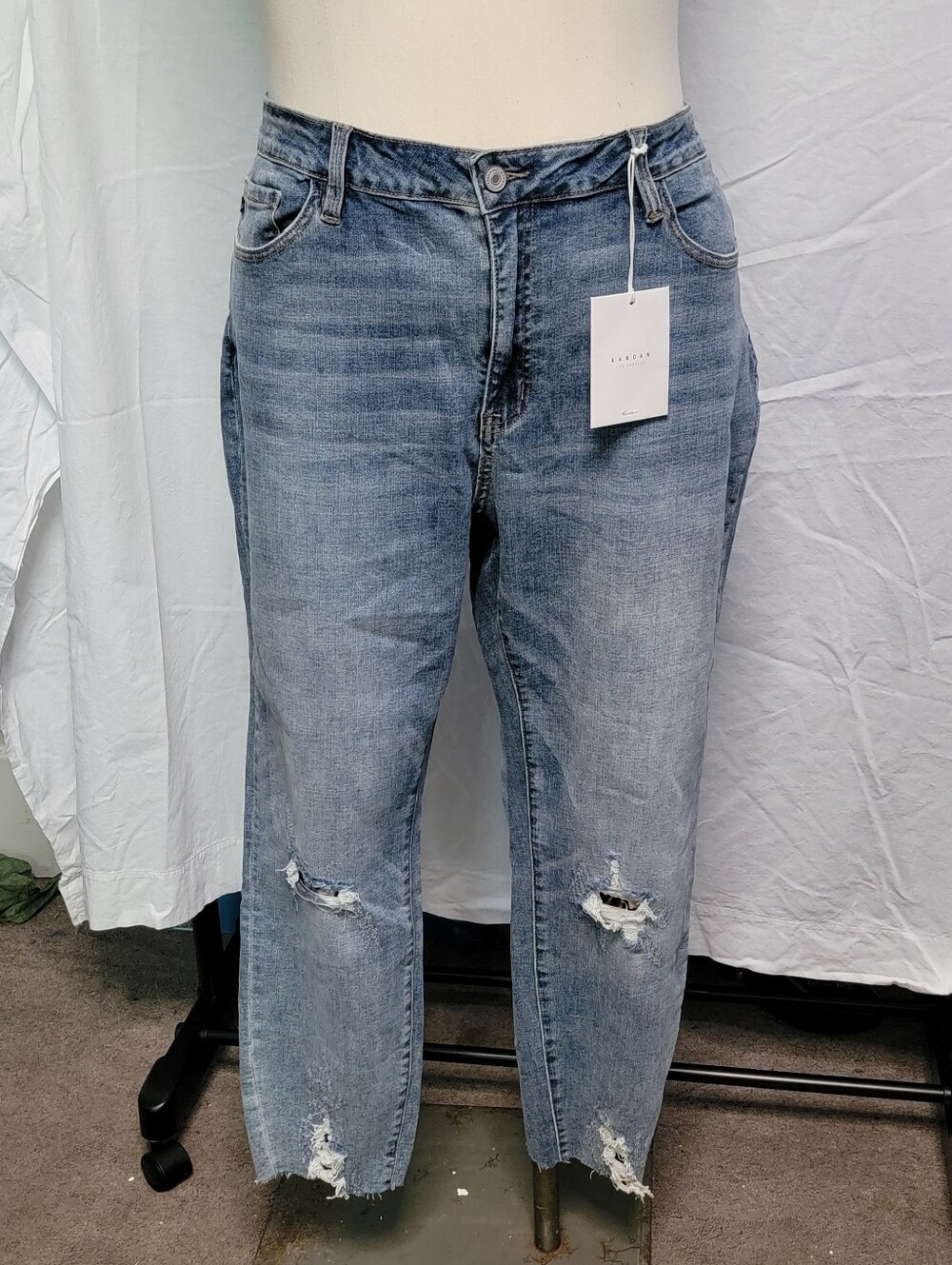 3X Women's Distressed High Rise Ankle Skinny Jeans